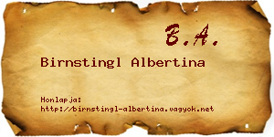 Birnstingl Albertina névjegykártya